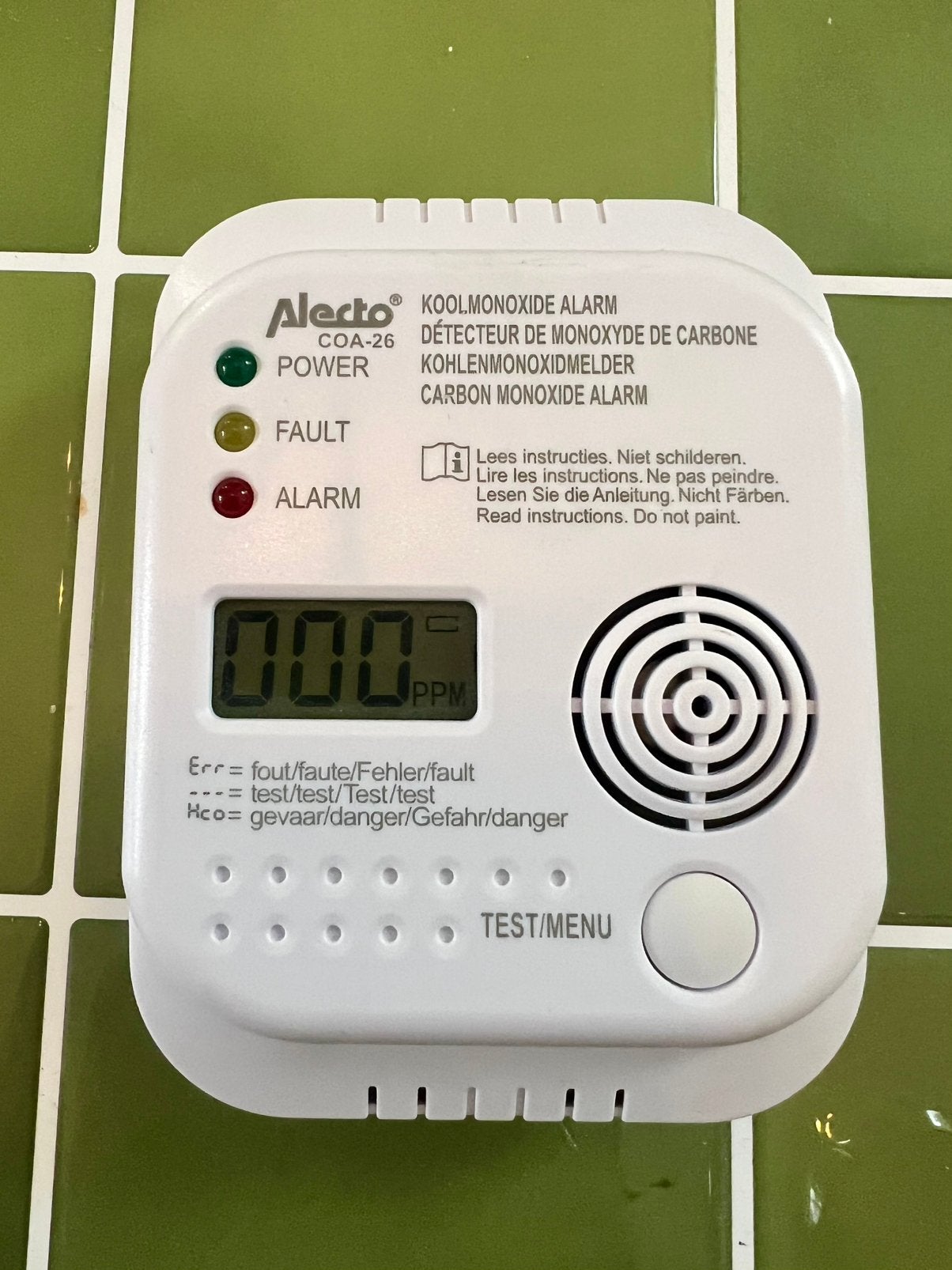 KOOLMONOXIDEMETER ALECTO COA-26, Ophalen of Verzenden