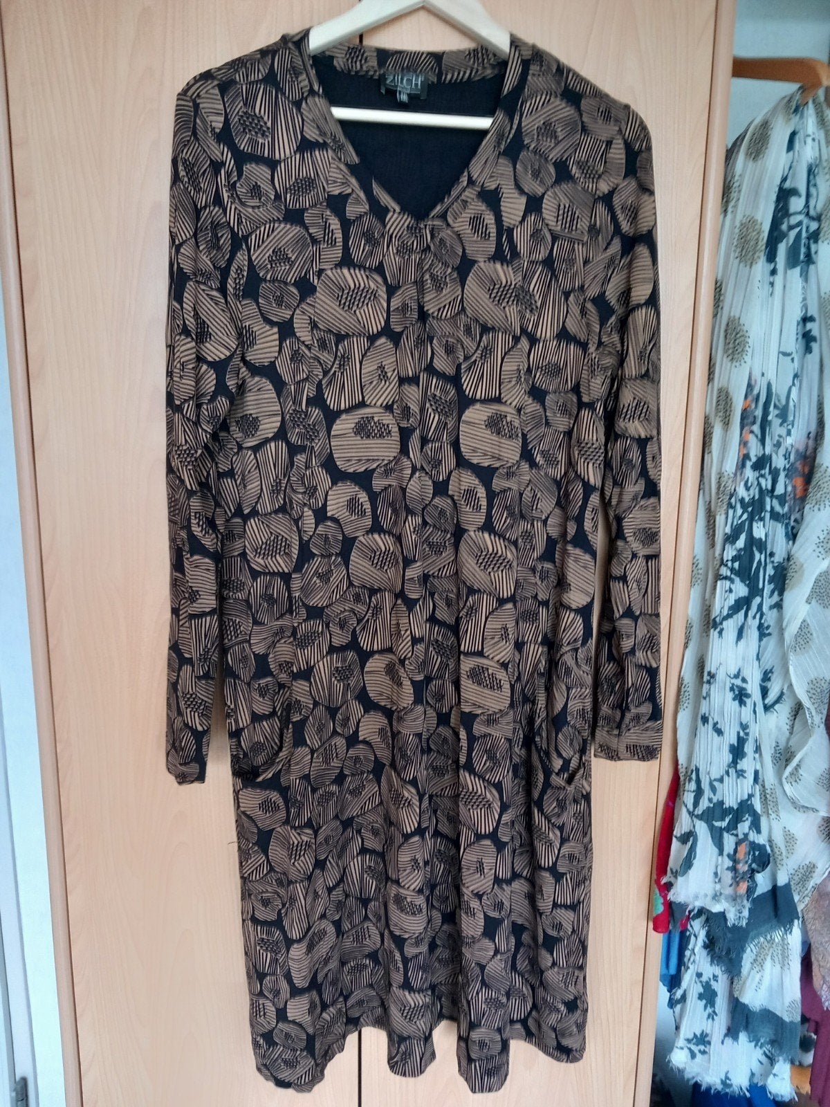 Zilch jurk zwart/ bruintinten Maat XXL, Verzenden, Zwart, Maat 46/48 (XL) of groter, Zo goed als nieuw