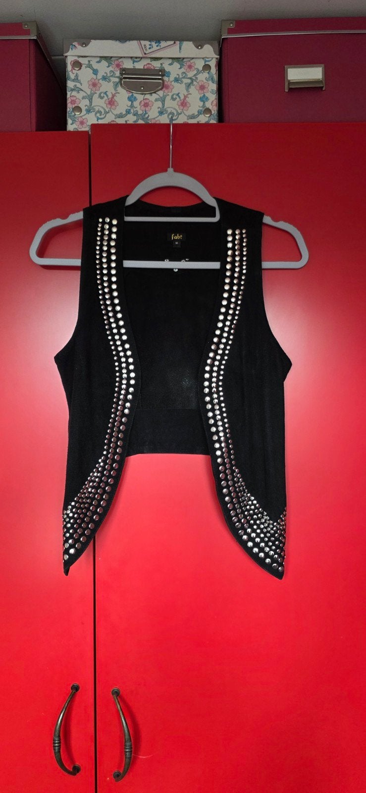 Fab. Zwart Suede Gilet met Studs - Maat M, Maat 38/40 (M), Fab, Verzenden, Zwart