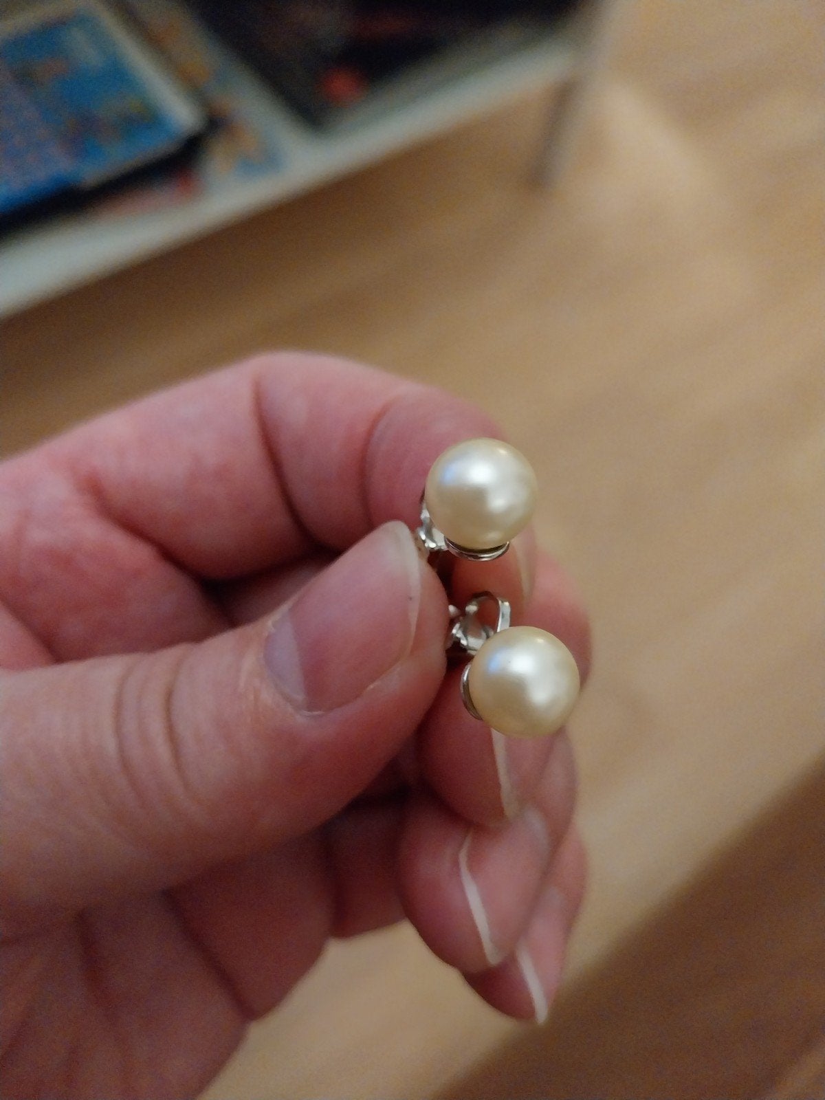 Elegante Parel Oorclips - Zo goed als nieuw, Overige materialen, Hangers, Wit, Ophalen of Verzenden
