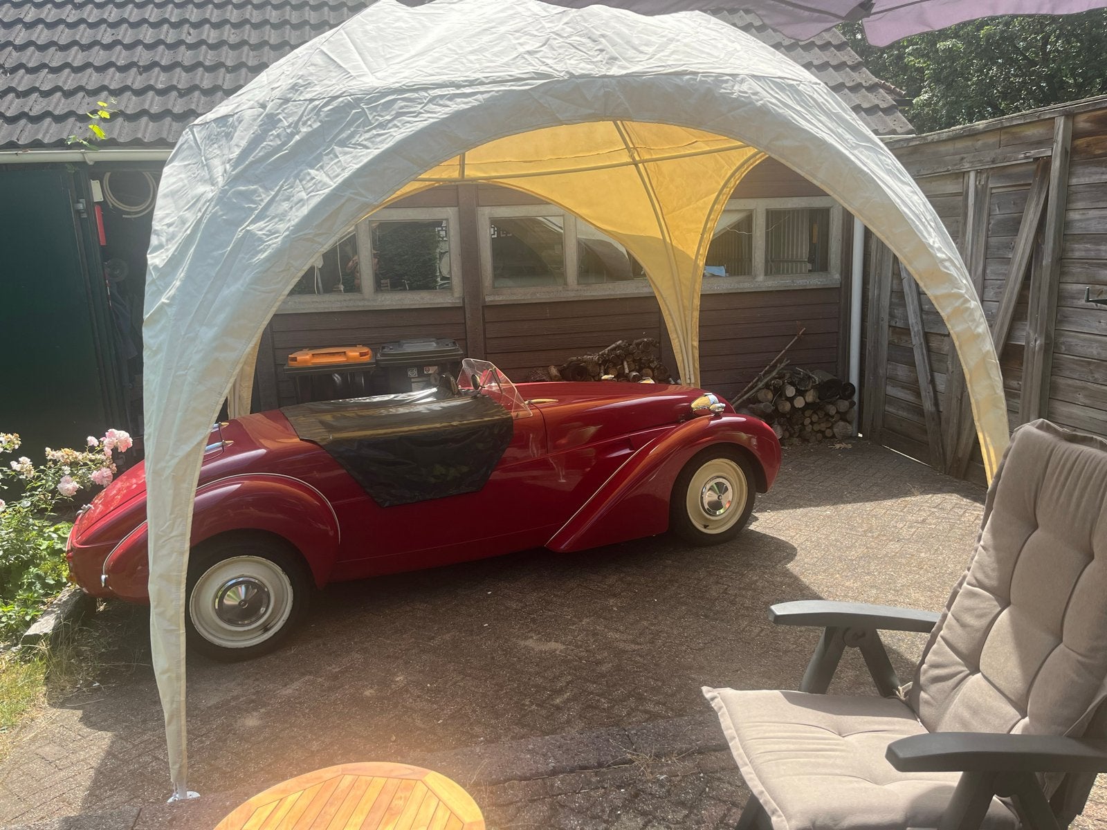 Tarrington paviljoen (partytent) 3 x 3 m, 2,8 hoog, Tuin en Terras, Ophalen, Minder dan 4 meter, Zo goed als nieuw, Paviljoen