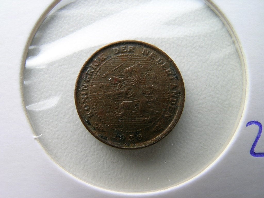 Halve Cent 1938 (nr 2), Ophalen of Verzenden, Koningin Wilhelmina, Overige waardes, Losse munt