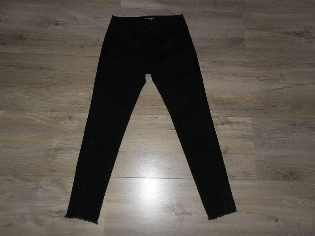 Bianco Zwarte Spijkerbroek Franjes en Glitterstrepen Maat 38, Kleding | Dames, Bianco, Zwart, Nieuw, Ophalen of Verzenden