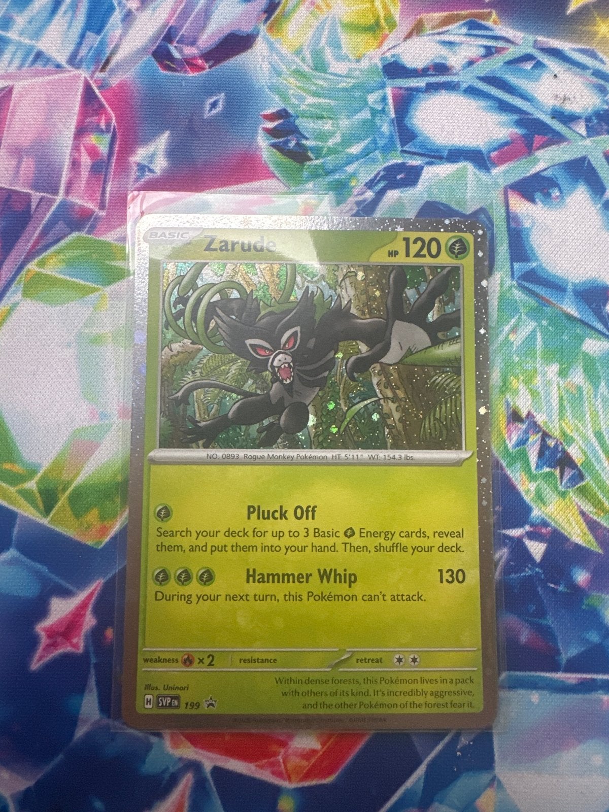 Zarude Promo SVP199 Cosmos Holo Pokémon Kaart, Ophalen of Verzenden, Zo goed als nieuw, Losse kaart, Foil