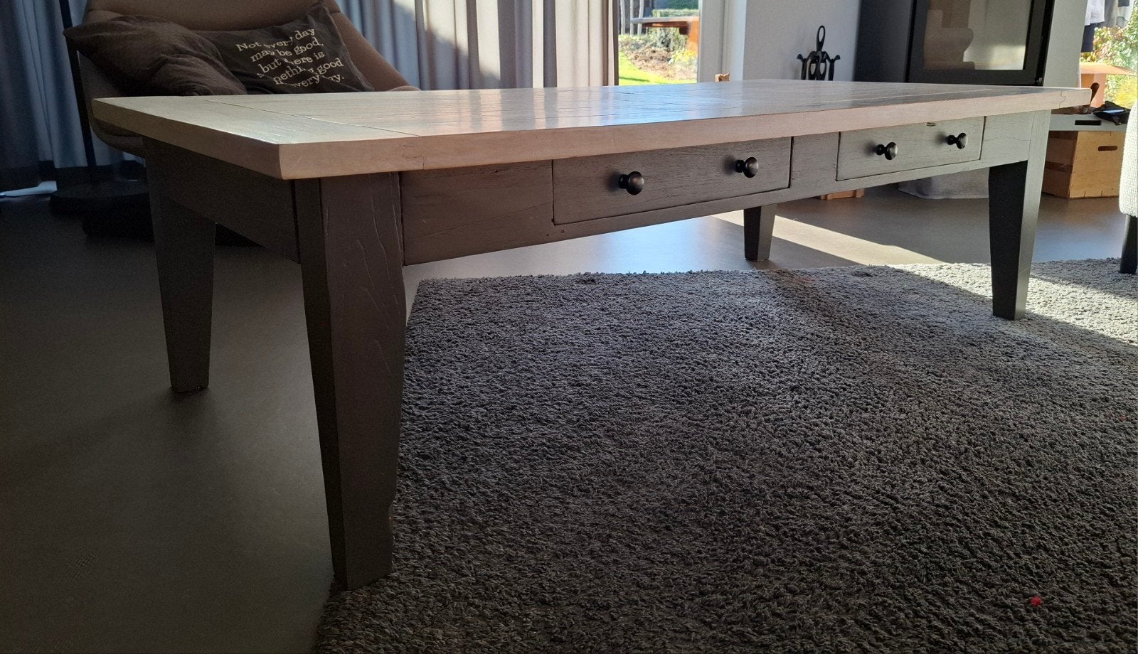 mooie salontafel teak, Ophalen, 100 tot 150 cm, 50 tot 100 cm, Zo goed als nieuw