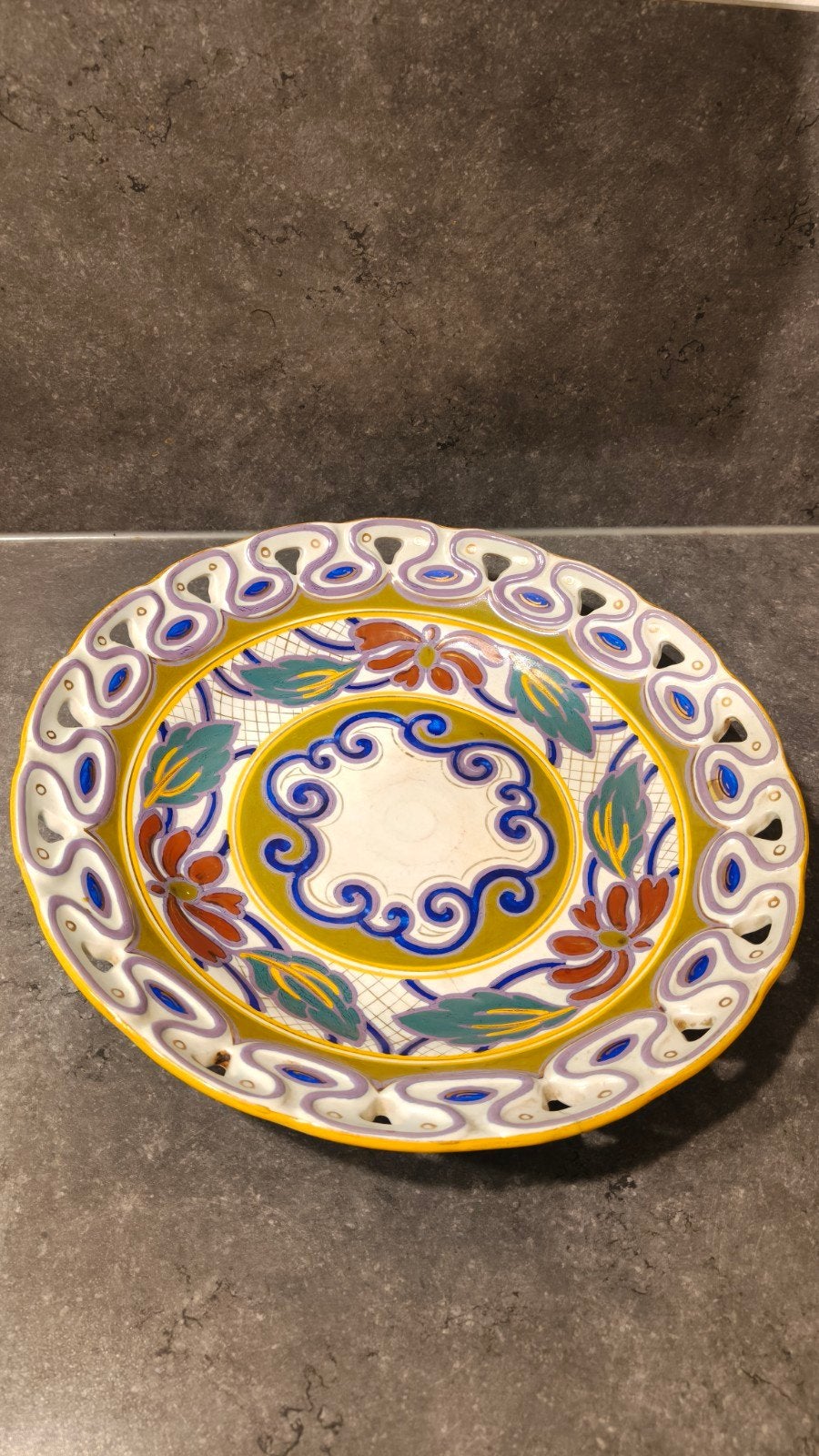 Antiek Gouds Plateel Schaal K.P.Z. Gouda, Ophalen of Verzenden