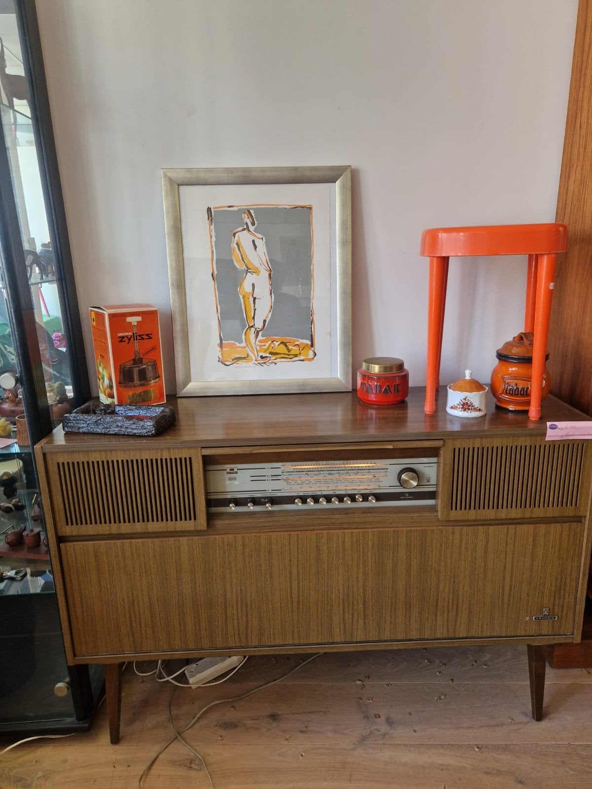 Vintage Grundig audiomeubel met radio en platenspeler, Antiek en Kunst, Ophalen