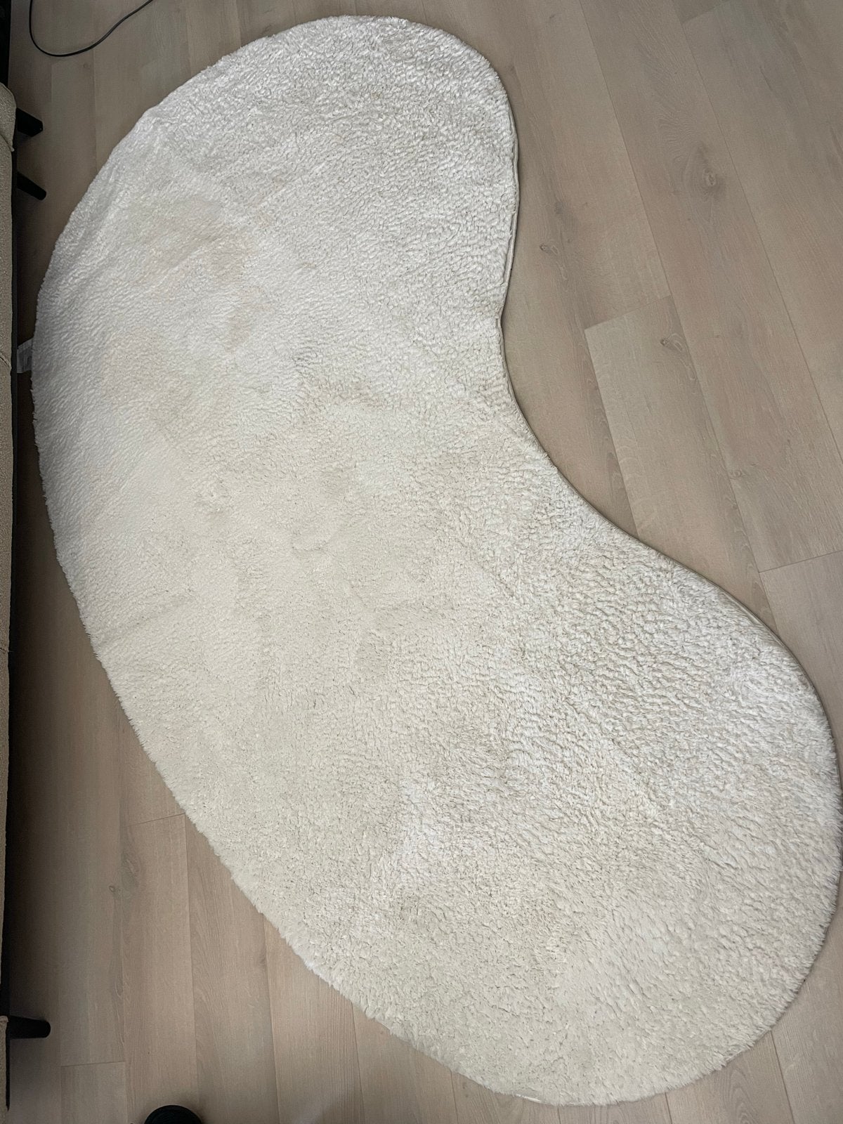 Hoogpolig Vloerkleed Wells Kwantum 140x240 cm Polyester, Huis en Inrichting, Stoffering | Tapijten en Kleden, Organisch hoogpolig tapijt, off-white