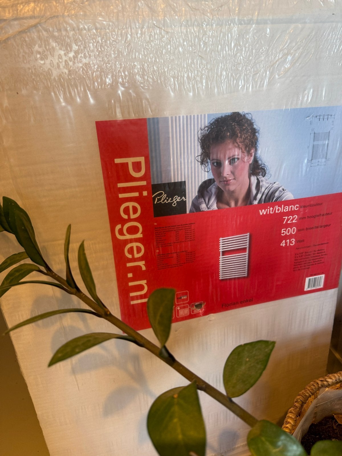Plieger Florian Enkel Radiator Wit 722x500mm 413W, 30 tot 80 cm, Radiator, Nieuw, Minder dan 60 cm