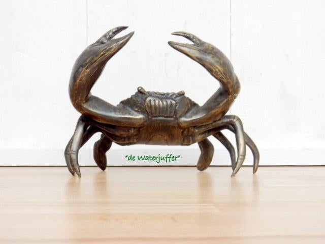 166* Bronzen krab (Boven €75 geen verzendkosten), Ophalen of Verzenden, Nieuw, Overige materialen, Dierenbeeld