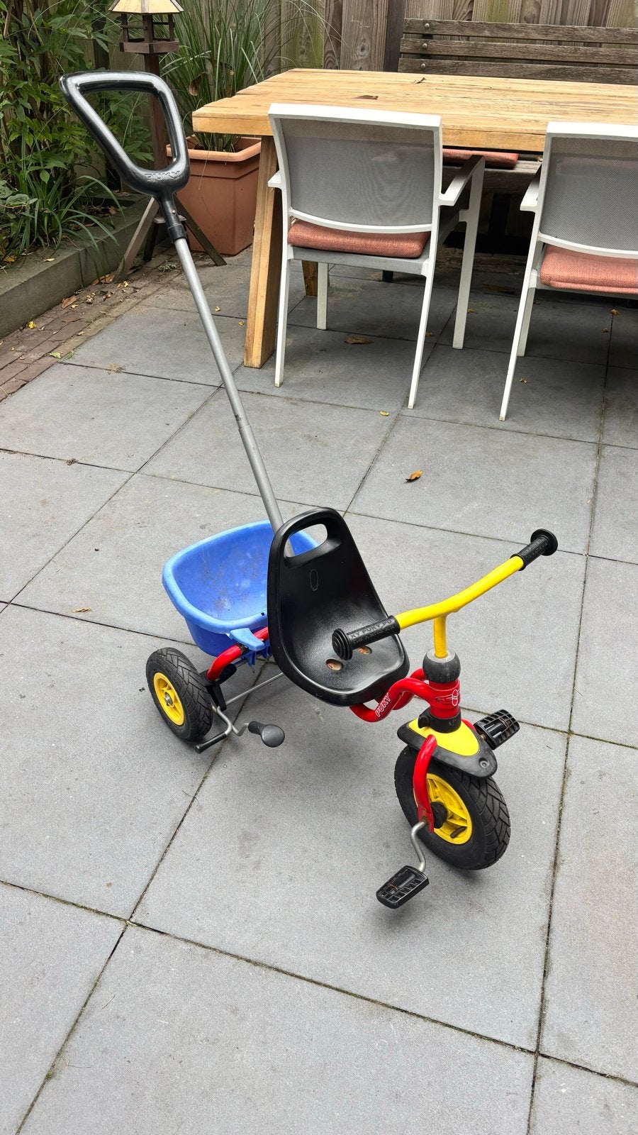 Puky driewieler met duwstang - Zo goed als nieuw, Ophalen, Zo goed als nieuw, Terugtraprem, Duwstang