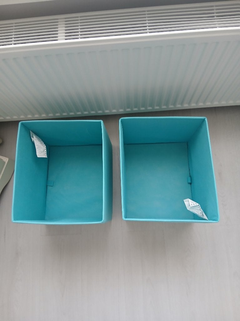 Opbergbak, 2 stuks Turquoise 33x38x33 cm Ikea, Ophalen, Gebruikt, Rechthoekig