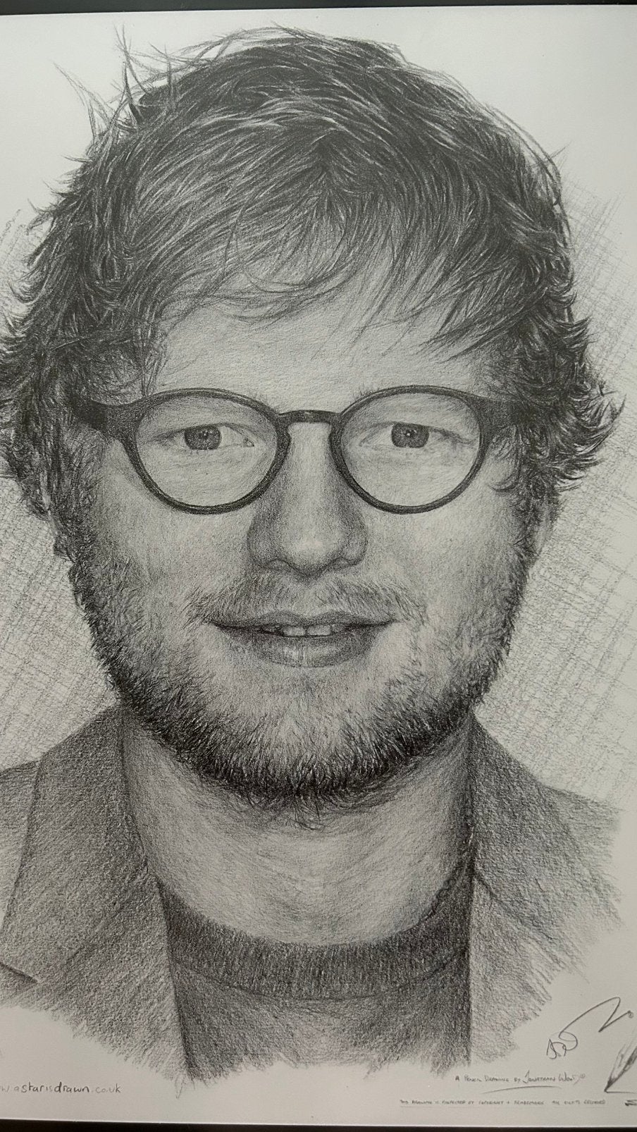 Tekening van Ed Sheeran, Antiek en Kunst, Ophalen of Verzenden, Reproductie, Potloodtekening