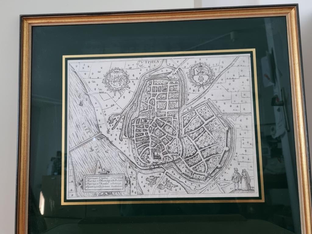 Tk oude plattegrond zutphen uit 1612, Ophalen of Verzenden