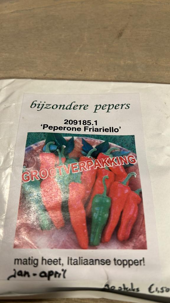 Peper zaden peperone friariello, Ophalen of Verzenden, Volle zon