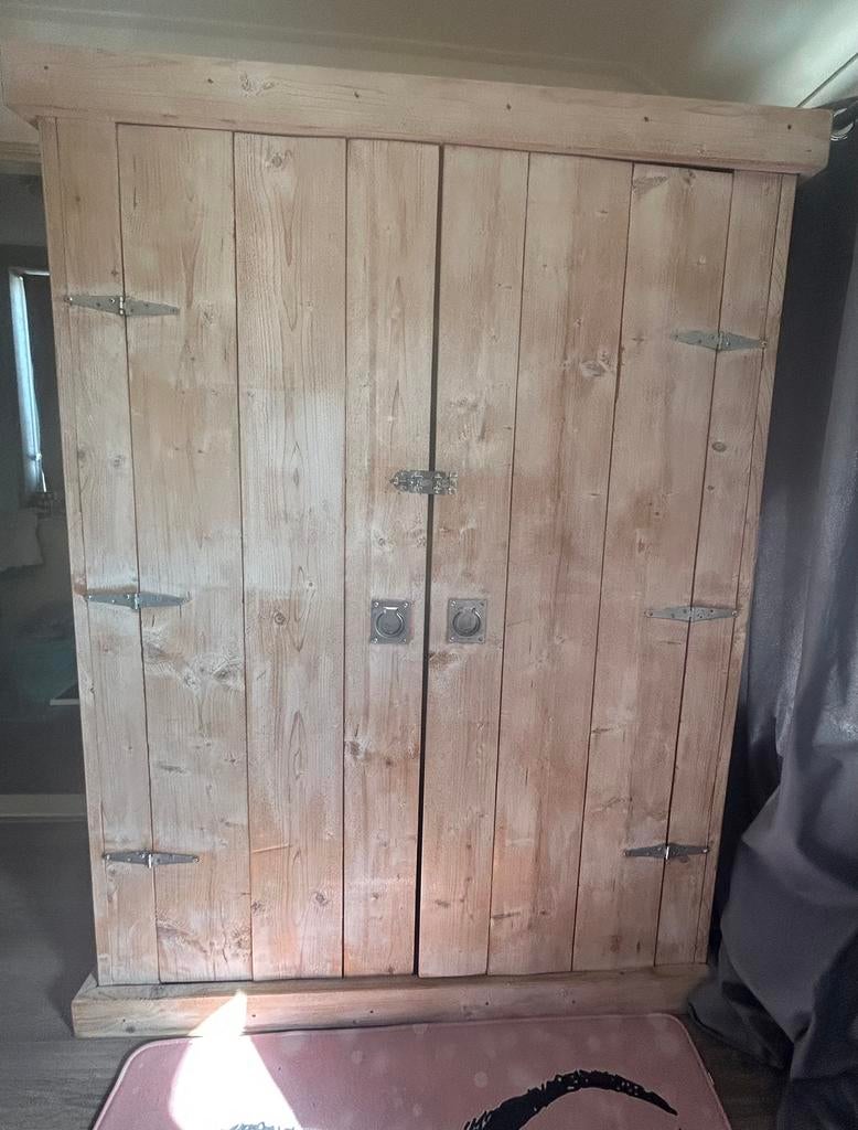 Kledingkast hang/leggedeelte steigerhout, Ophalen, 50 tot 100 cm, Zo goed als nieuw, 150 tot 200 cm