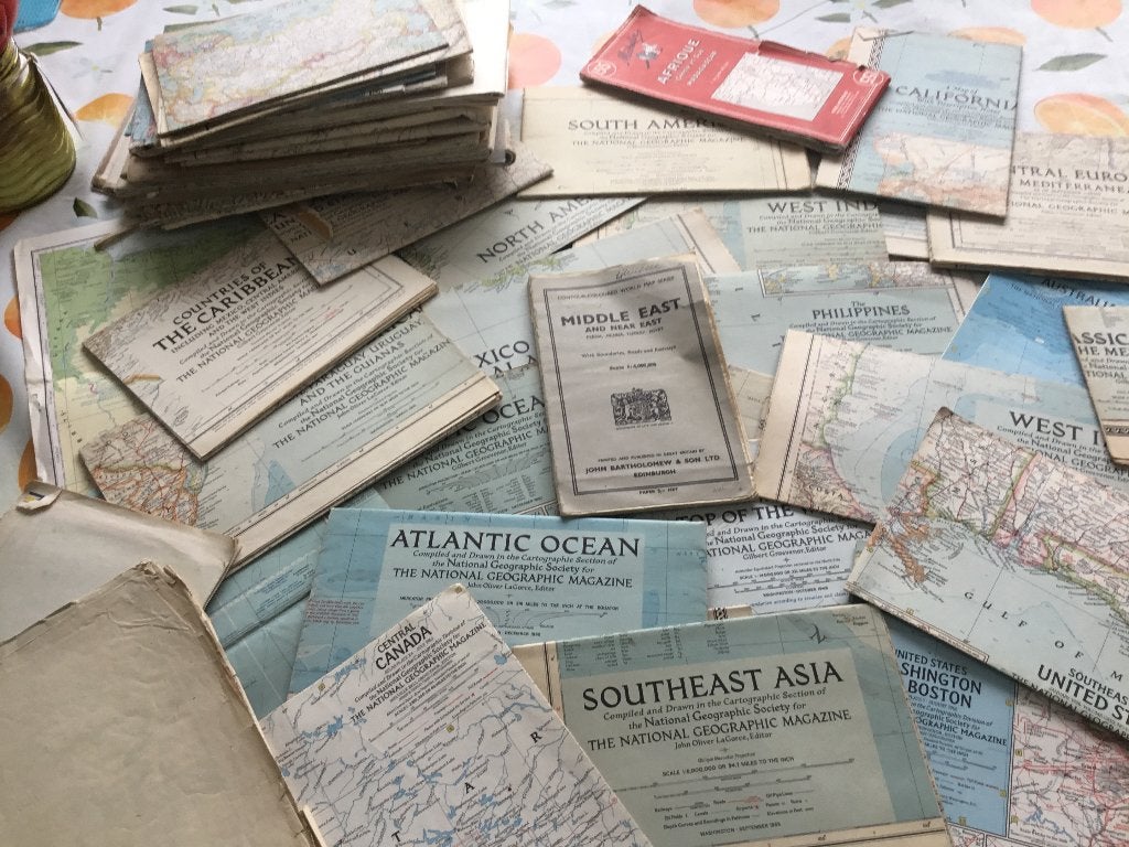 Land en stafkaarten, Gelezen, Ophalen of Verzenden, Landkaart, 1800 tot 2000