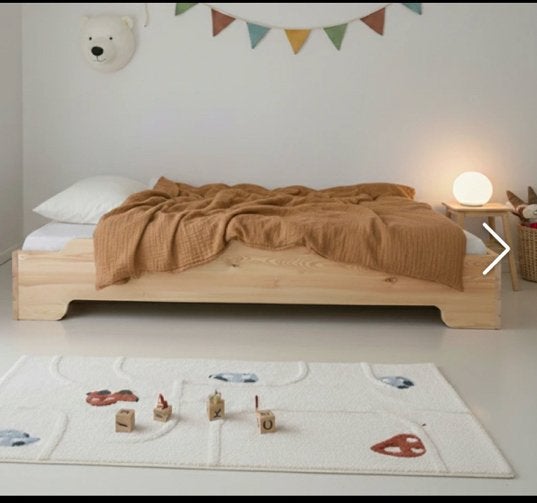 Rockwood bed 90x200, Ophalen, 90 cm, Zo goed als nieuw, Hout