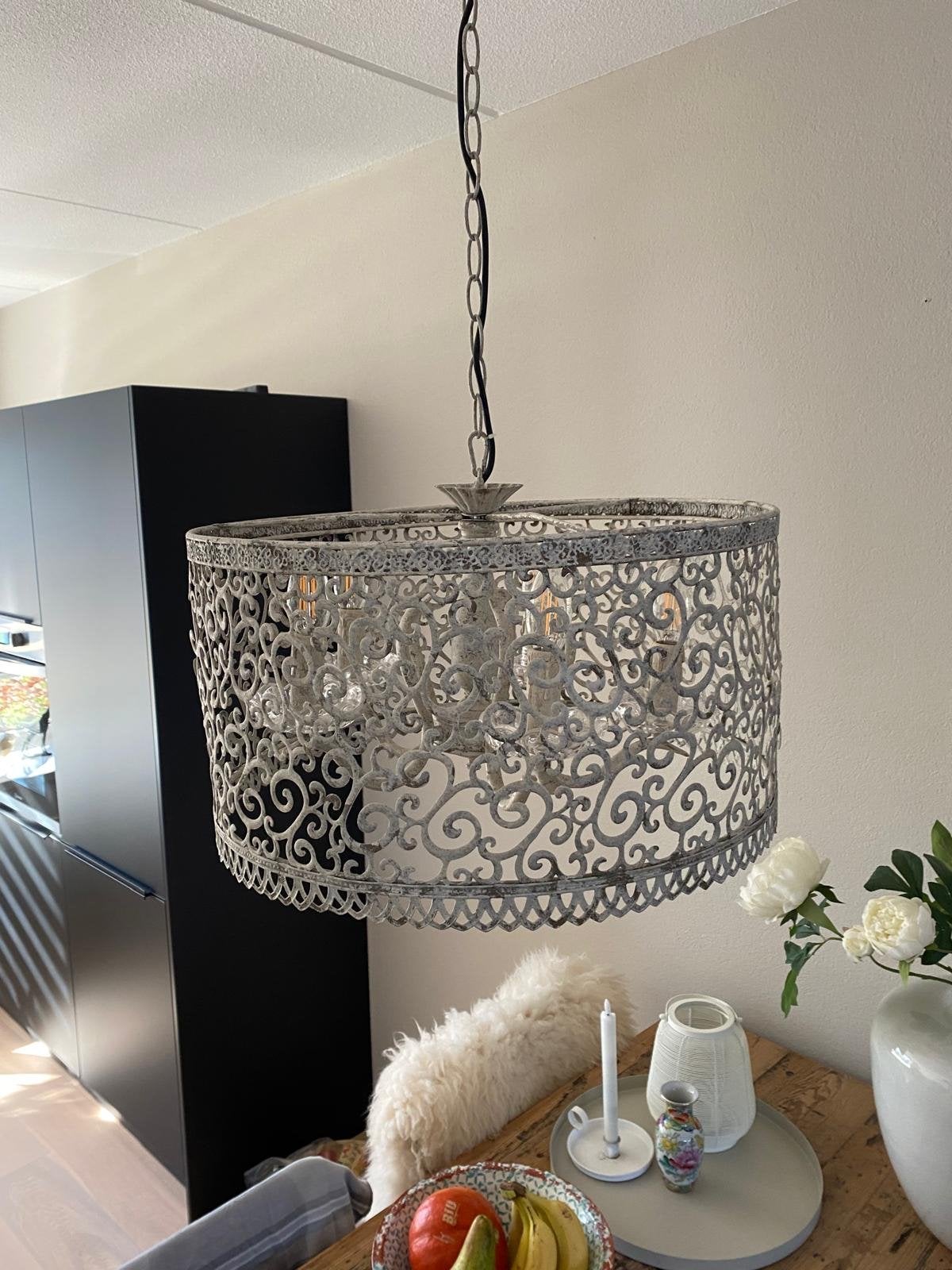 Hanglamp met Sierlijk Metaalwerk van Riverdale, Ophalen, Gebruikt, Metaal, E14 (klein)