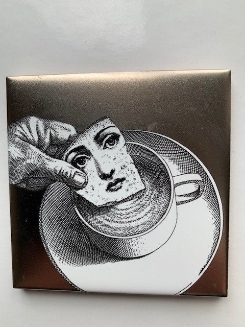 Vintage Fornasetti keramische tegel, Ophalen, Minder dan 50 cm, Nieuw, Minder dan 25 cm