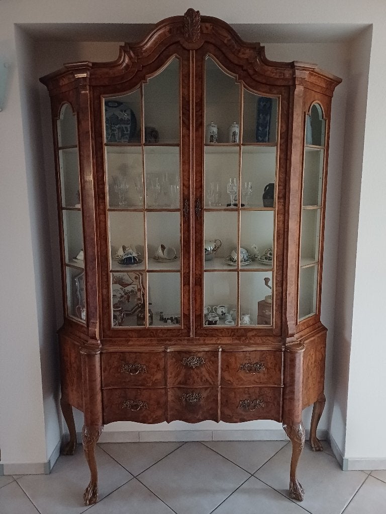 Prachtig vitrinekast in Louis XV-stijl, Huis en Inrichting, Kasten | Vitrinekasten, Ophalen, Gebruikt, Met deur(en), 200 cm of meer