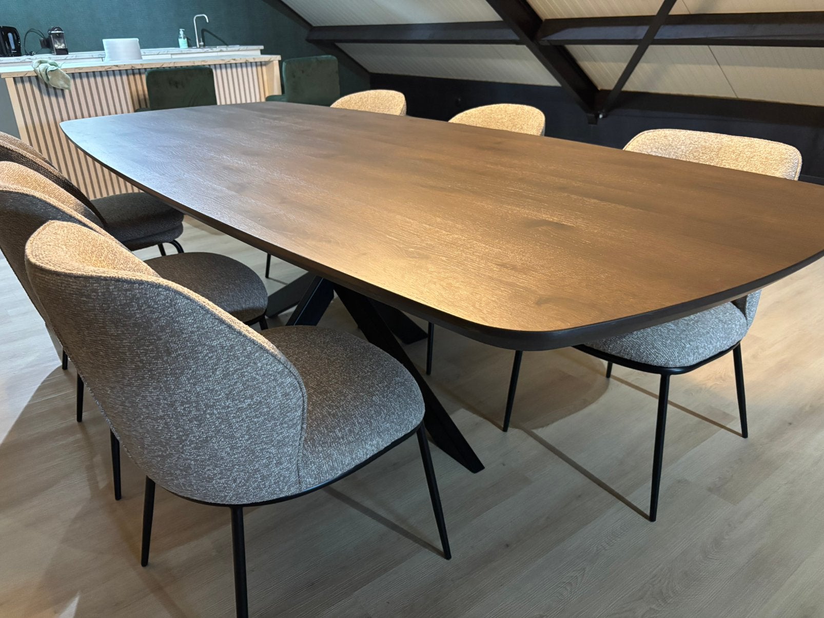 Eettafel deens ovaal massief eiken, Huis en Inrichting, 100 tot 150 cm, -, -, Eikenhout