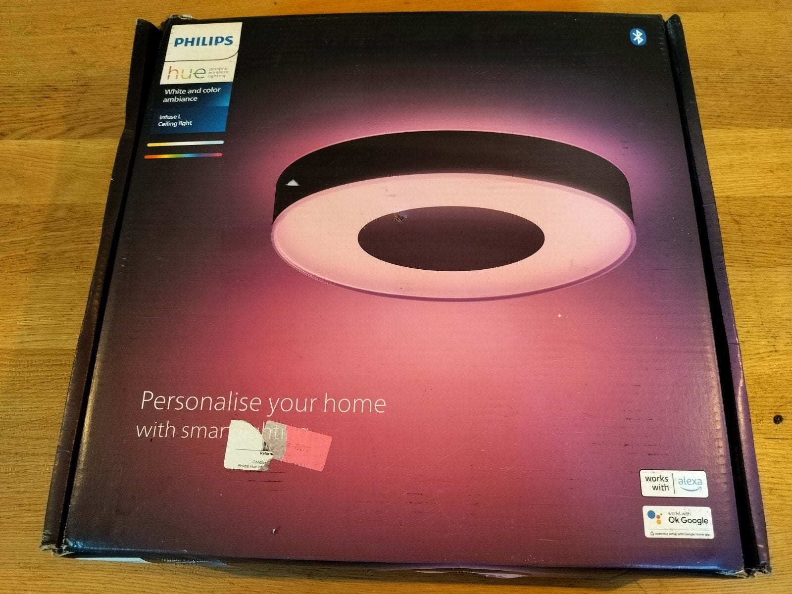 Philips Hue wit en kleur ambiance Infuse L plafondlamp, Huis en Inrichting, Lampen | Plafondlampen, Kunststof, Meerkleurig, Design