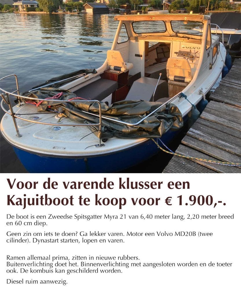 Kajuitboot Myra 21, Ophalen, Overige merken, Gebruikt, Hydraulische besturing