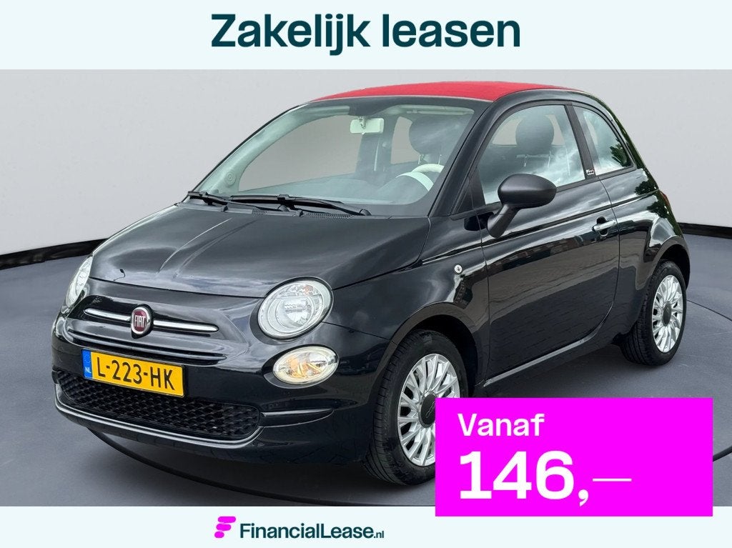 Fiat 500 C 1.0 Hybrid Cult|cabrio|Carplay|airco|, Voorwielaandrijving, Start-stop-systeem, Stof, Cabriolet