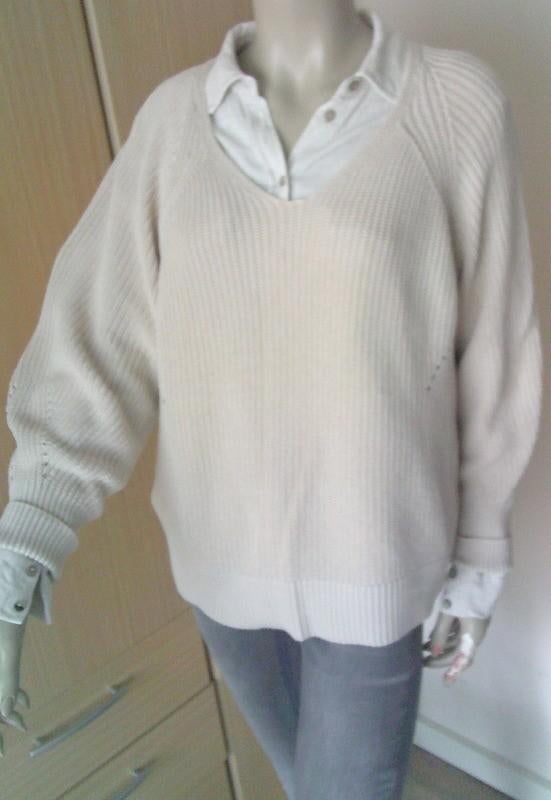 SELECTED FEMME LSKNIT wear V-neck noos B XL, Verzenden, Beige, Gedragen, Maat 46/48 (XL) of groter
