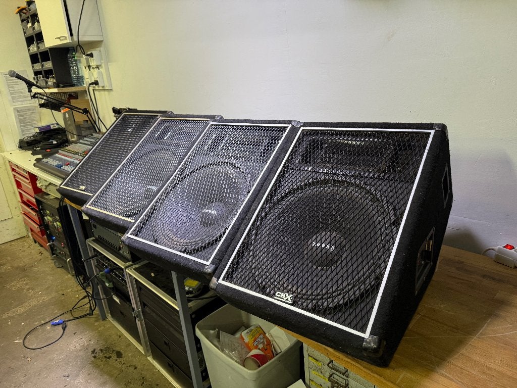 4x Community CSX 38M monitor speakers, Ophalen of Verzenden, Gebruikt, 150 watt of meer, Overige merken
