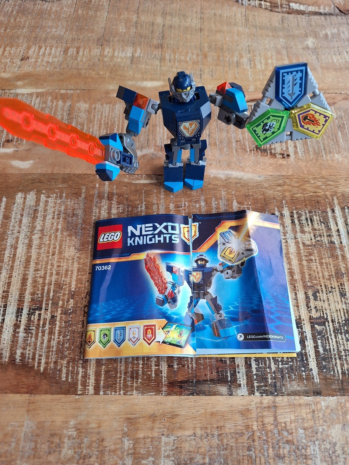 Lego Nexo Knights 70362 Battle Suit Clay met instructies, Gebruikt, Overige thema's, Lego, Inclusief instructies