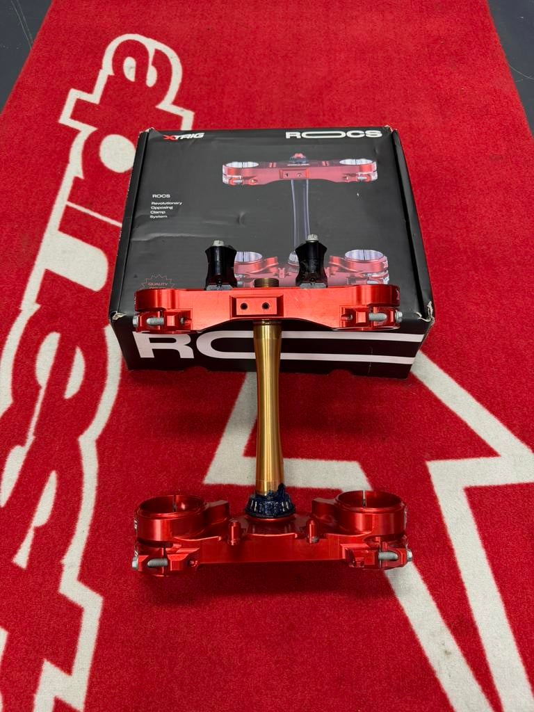 XTRIG ROCS Tech kroonplaat 22 mm offset – Rood, Motoren, Ophalen, Gebruikt, Xtrig@xtrig, Xtrig