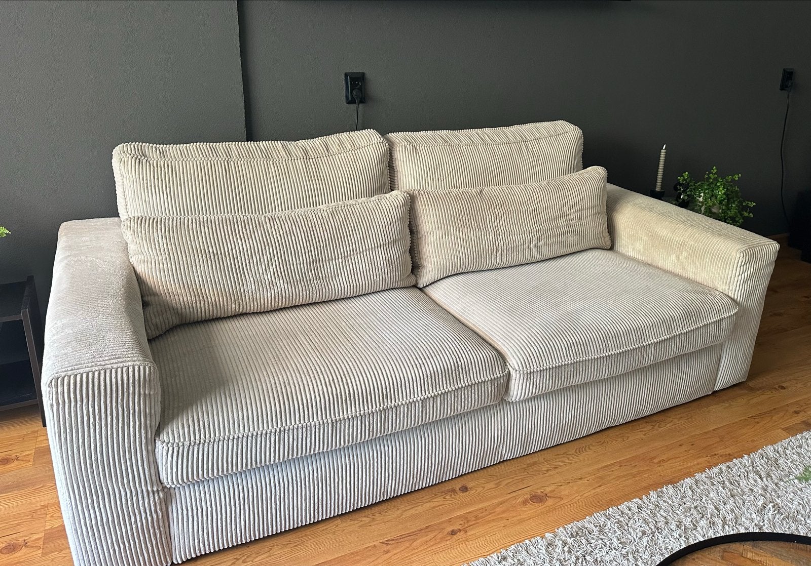 Comfortabele ribfluwelen bank, Ophalen, Gebruikt, 100 tot 125 cm, Tweepersoons