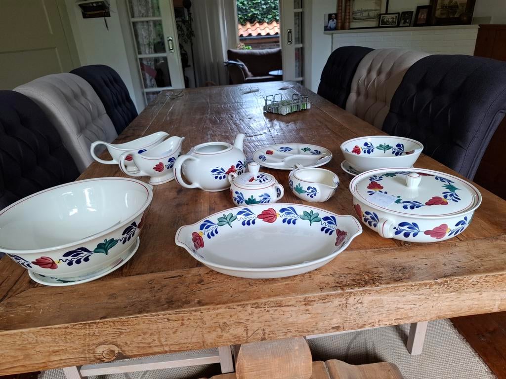 Grote set Boerenbont servies van Petrus Regout & Boch, Ophalen of Verzenden