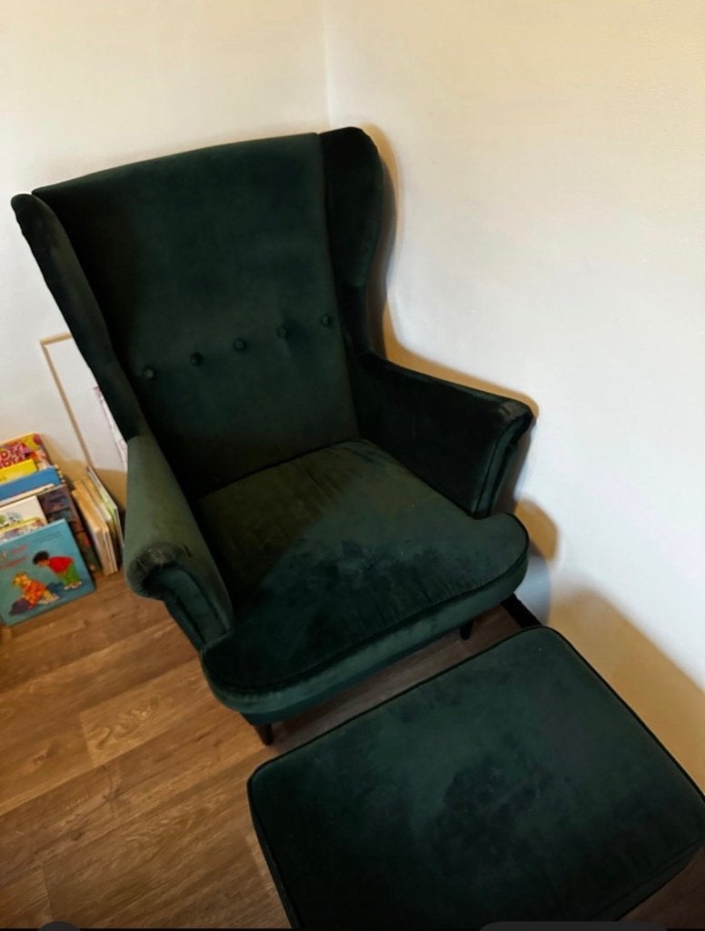 Groene Velvet IKEA stoel, Ophalen, Overige kleuren, Zo goed als nieuw, Eén