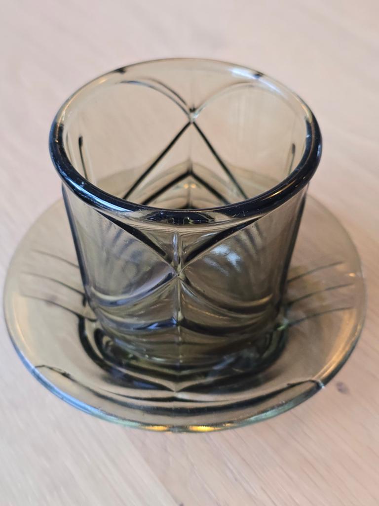 antieke Art Deco persglazen lepeltjesvaas van Andries Copier, Antiek en Kunst, Antiek | Glas en Kristal, Ophalen of Verzenden