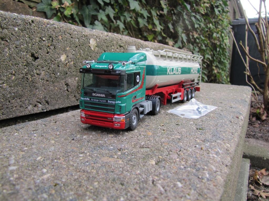 Tekno Scania 4 serie met silobulker Klaus Horz., Ophalen of Verzenden, Nieuw, Bus of Vrachtwagen, Tekno