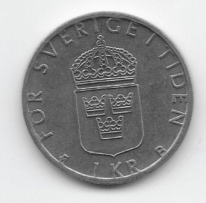 Zweden 1 krona 2000 KM# 852a, Verzenden, Overige landen, Losse munt
