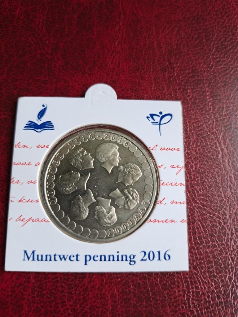 200 jaar Muntwet Penning 2016 Bedrukte Munthouder, Postzegels en Munten, Munten | Nederland, Ophalen of Verzenden, Overige waardes