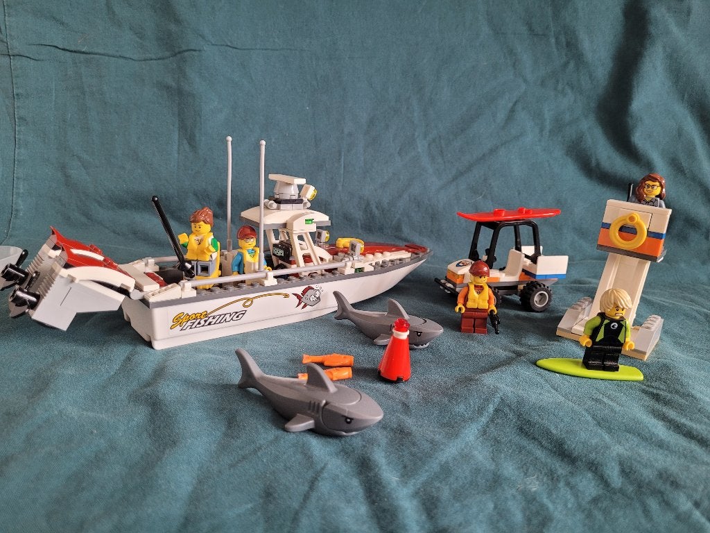 LEGO CITY kustwacht en vissersjacht (60163, 60147), Lego, Ophalen of Verzenden, Inclusief minifiguren, Complete set