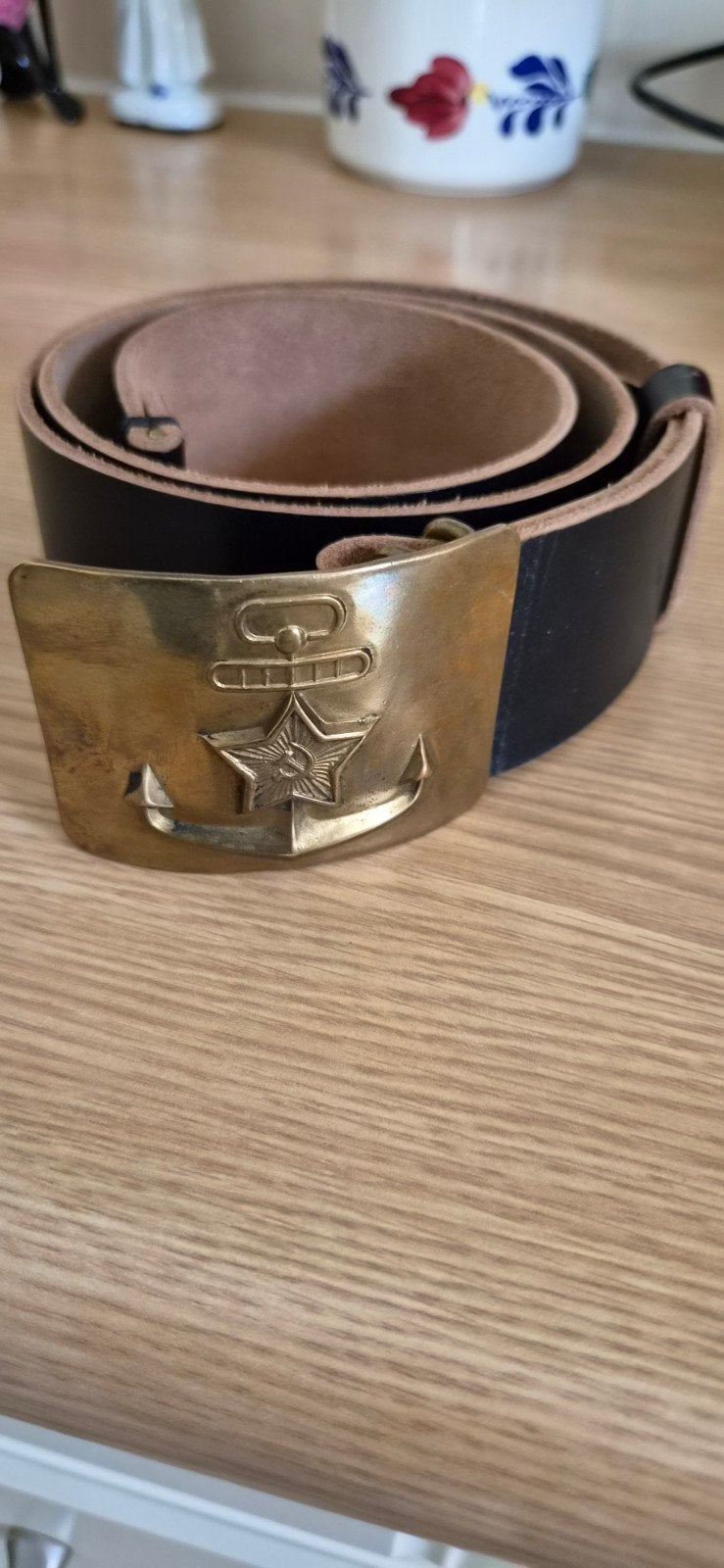 Vintage Sovjet Marine Riem met Anker Gesp, Ophalen of Verzenden, Gebruikt