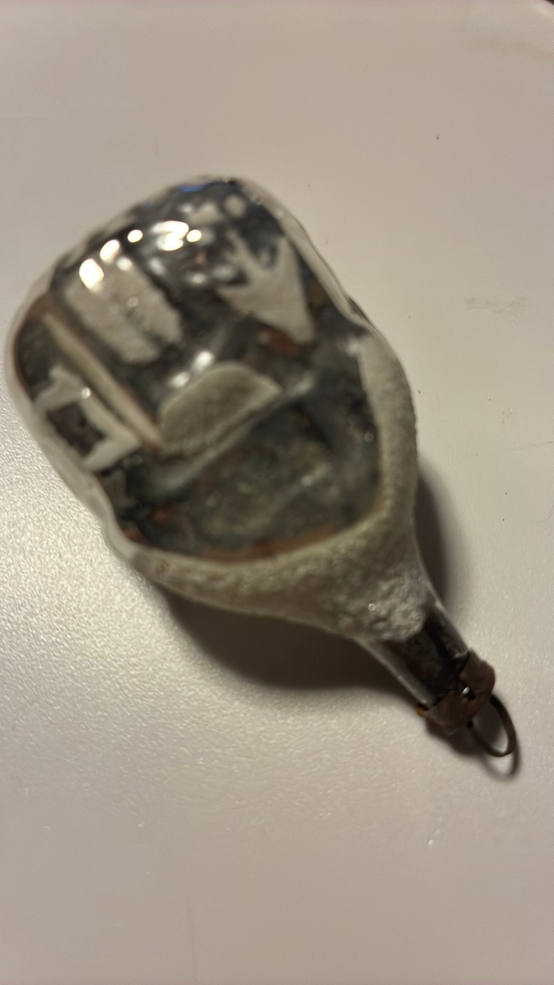 Vintage antieke kerstbal, huisje zilver feathertree, Ophalen of Verzenden, Zo goed als nieuw