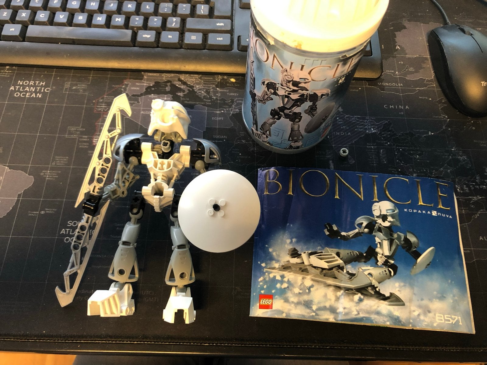 Lego Bionicle Kopaka Nuva 8571 met handleiding en bus, Ophalen of Verzenden, Zo goed als nieuw, Overige merken