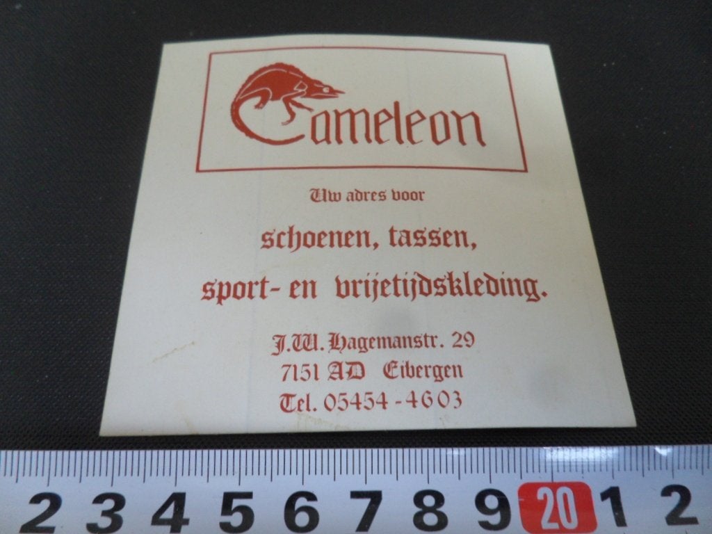 sticker eibergen CAMELEON schoenen tassen kleding, Verzamelen, Ophalen of Verzenden, Zo goed als nieuw