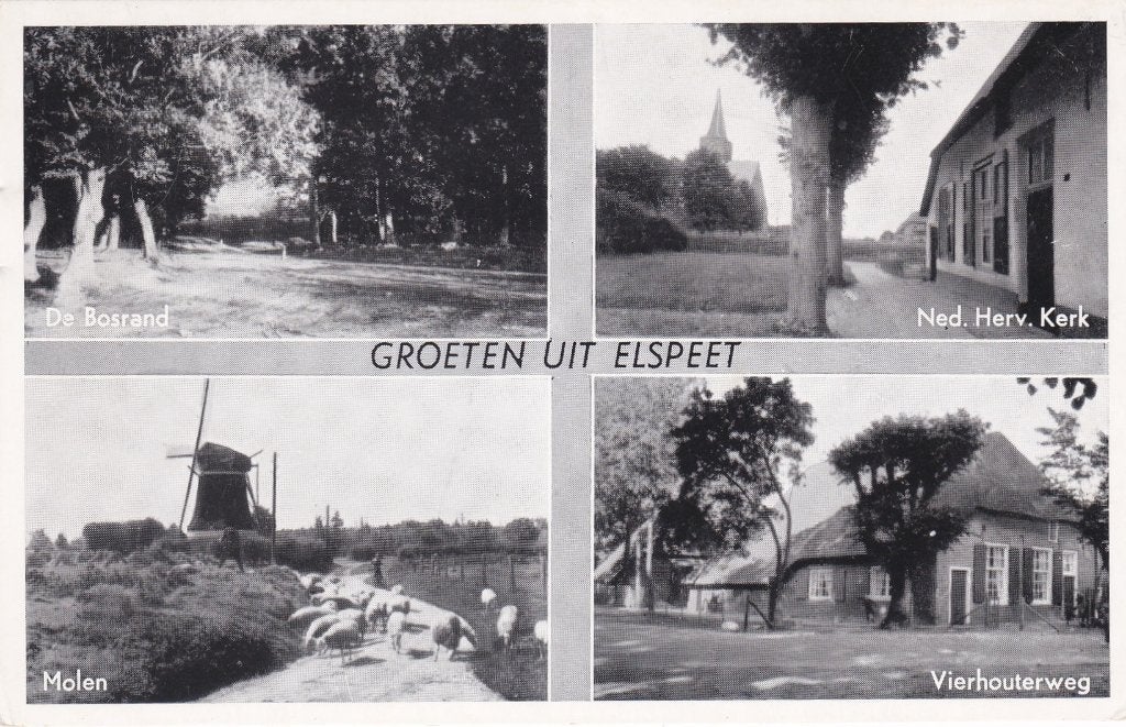 18888  Groeten uit Elspeet gelopen Gelderland Uddel, Verzamelen, Verzenden, 1940 tot 1960, Gelopen, Gelderland