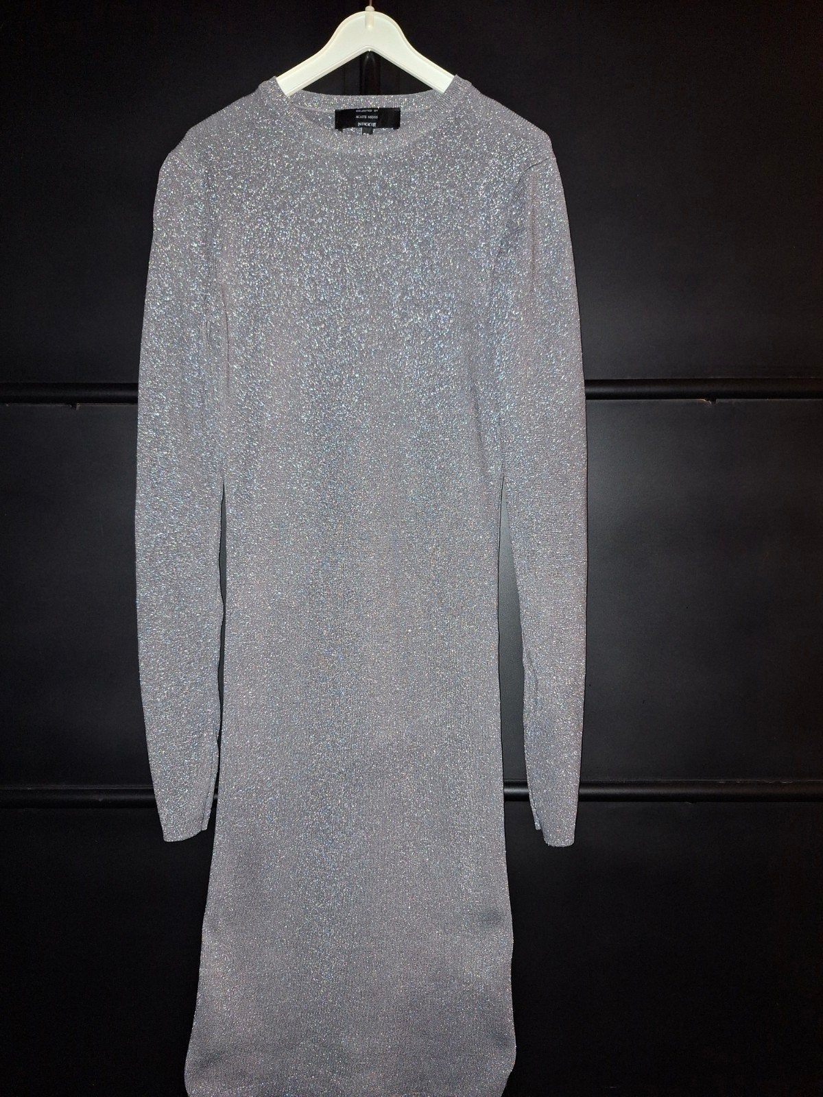Nikkie grijs zilveren glitterjurk maat 32, Ophalen of Verzenden, Zo goed als nieuw, Maat 34 (XS) of kleiner, Zilver