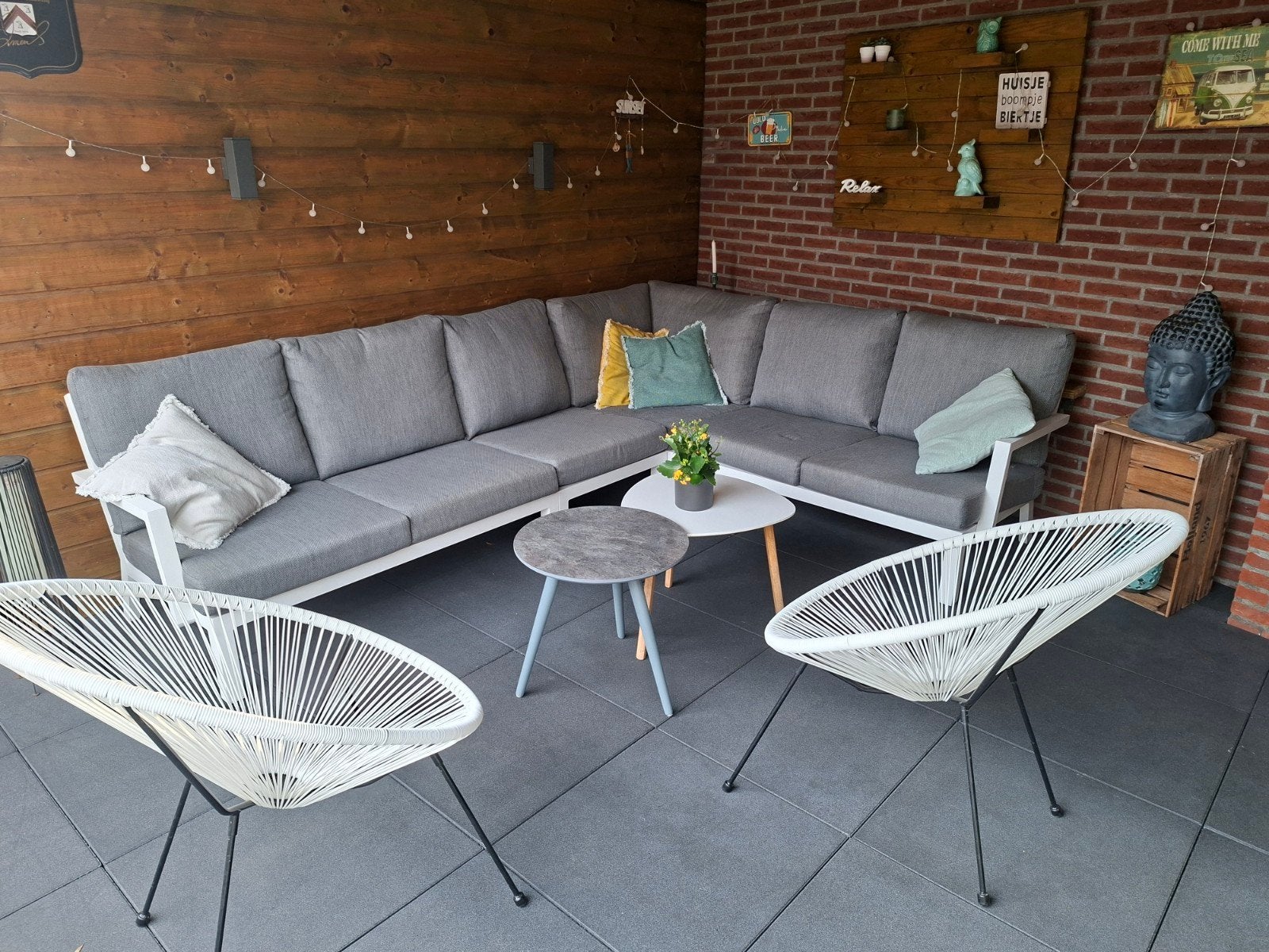 loungeset te koop, Ophalen of Verzenden, Gebruikt, Aluminium, Loungeset