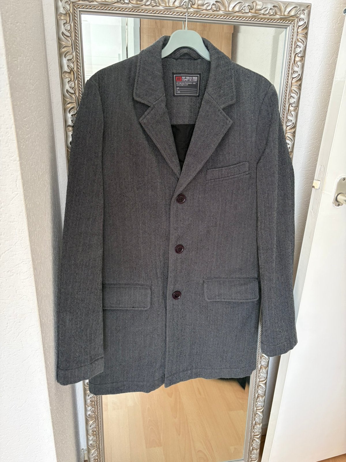 Nette mantel jas grijs maat M, Kleding | Heren, Verzenden, Zo goed als nieuw, Maat 48/50 (M), Grijs
