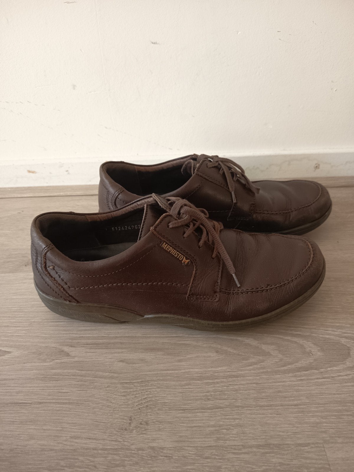Mephisto heren veterschoenen - Bruin leer, maat 44, Bruin, Ophalen of Verzenden, Mephisto, Gedragen